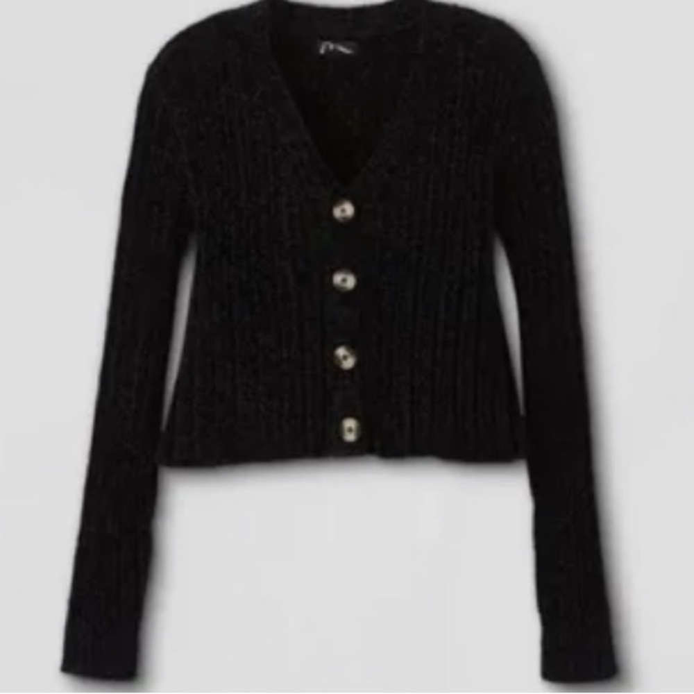 art class girls button up black sweater